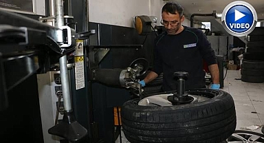 Lastikçilerde kış mesaisi başladı