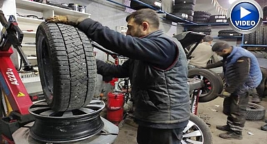 Lastikçilerin kış mesaisi başladı