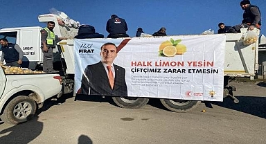 Depremzedelere 25 ton limon dağıtıldı