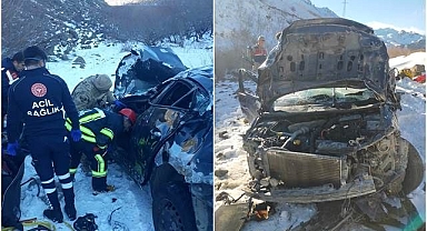 Erzurum'da şarampole devrilen otomobilin sürücüsü öldü