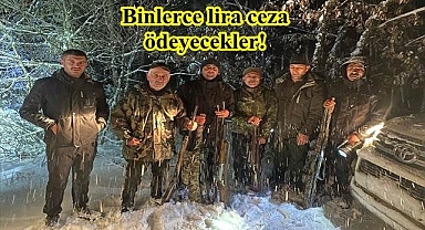 Kaçak avı yerken yakalandılar!