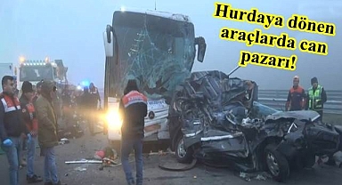 Otoyolda katliam gibi kaza!