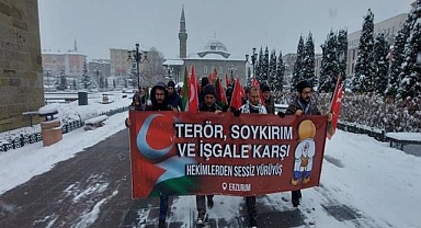 Erzurum’da hekimler Gazze için yürüdü