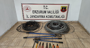 Erzurum'da kablo hırsızlarına göz açtırmadılar