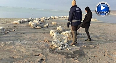 Göl çekildi, liman ortaya çıktı!