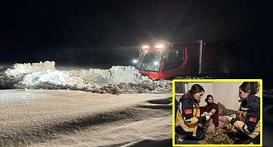 Hamile kadına ulaşmak için seferber oldular