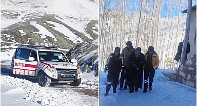 Hasta kadının imdadına ekipler yetişti