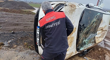 Kontrolden çıkan otomobil takla attı