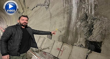 Tünelde oluşan çatlaklar korkutuyor!