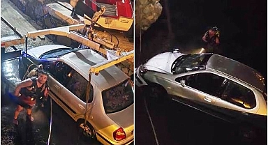 Vitesleri karıştırınca denize uçtu   