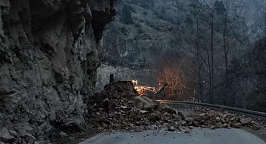 Artvin-Ardanuç karayolunda heyelan
