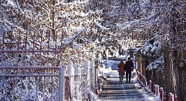 Erzurum'a kar geri geldi