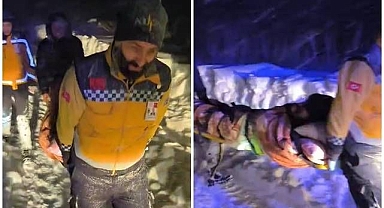 Köyde mahsur kalan hastanın imdadına ekipler yetişti