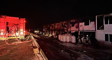 400 işçinin kaldığı konteynerde yangın