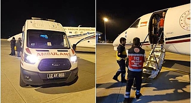Ambulans helikopter küçük çocuk için havalandı