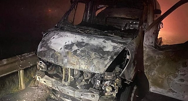 Destici'nin aracını taşıyan çekici yandı!