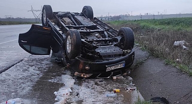 Dolu yağışı kazayı beraberinde getirdi