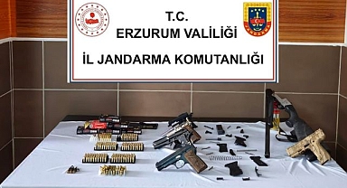 Erzurum’da kaçak silah operasyonu