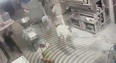 İş yerinde inanılmaz kaza!