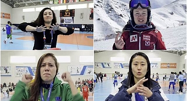 Kadın sporcular 8 Mart'ı işaret diliyle kutladı   