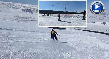 Kayaklarını, kızaklarını alanlar piste koştu