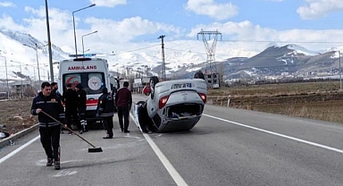 Kontrolden çıkıp takla attı
