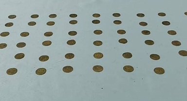 71 adet altın sikke ele geçirdi