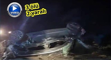 Erzurum'da takla atan otomobilde can pazarı!