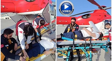 Helikopter ambulans o hasta için havalandı