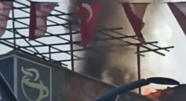 İş merkezinde korkutan yangın