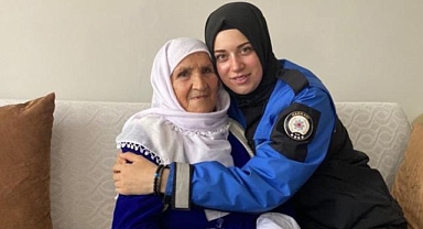 Polisten 100 yaşındaki Zeynep nineye ziyaret