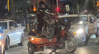Trafikte ilginç görüntü!