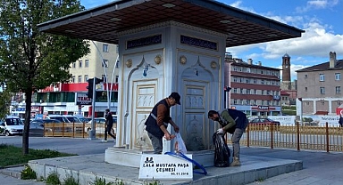 Erzurum'da o çeşme temizlendi