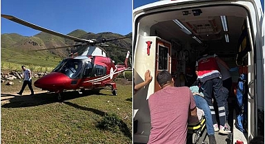 Arı sokunca bilincini kaybetti! Helikopterle Erzurum'a sevk edildi