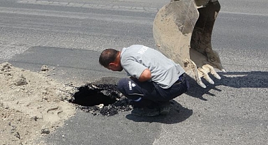Çöken yol yürekleri ağza getirdi