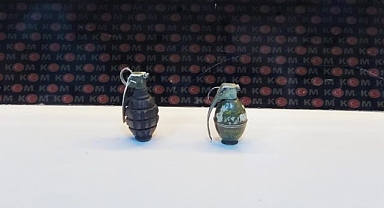 Durdurulan araçta 2 el bombası çıktı