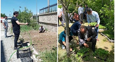 Erzurum'un ilçelerinde fideler toprakla buluştu