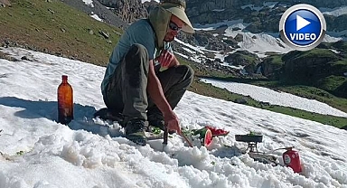 Haziran ayında kar, pekmez keyfi