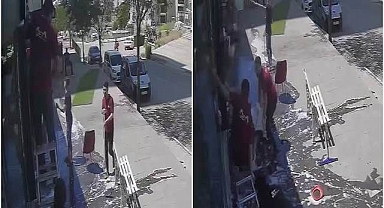 Temizlik yapan işçi merdivenden yere çakıldı