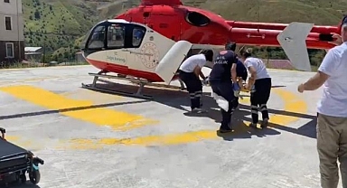 Yüksekten düşen hasta için havalandı