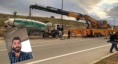 Devrilen beton mikserinin altında can verdi!