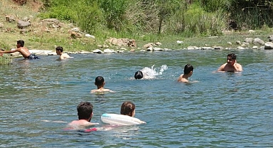 Hem serinliyor hem de yüzmeyi öğreniyorlar