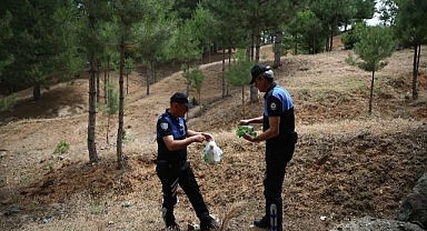 Orman yangınlarına karşı polis devrede