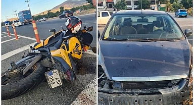 Otomobil ile motosiklet çarpıştı: 2 yaralı