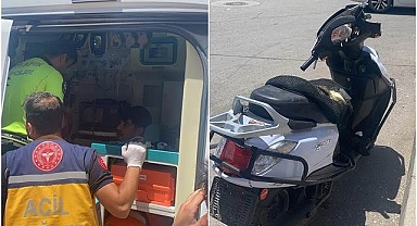 Otomobille 2 motosiklet çarpıştı