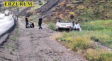 Kontrolden çıkan otomobil takla attı