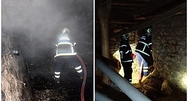 Ahırda çıkan yangın korkuttu