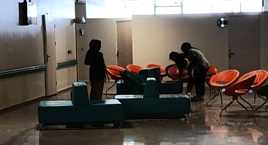 Diş hastanesinde temizlik çalışması