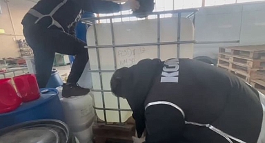 Erzurum'da 1 ton metil alkol ele geçirildi