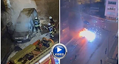 Erzurum'da araç bomba gibi patladı